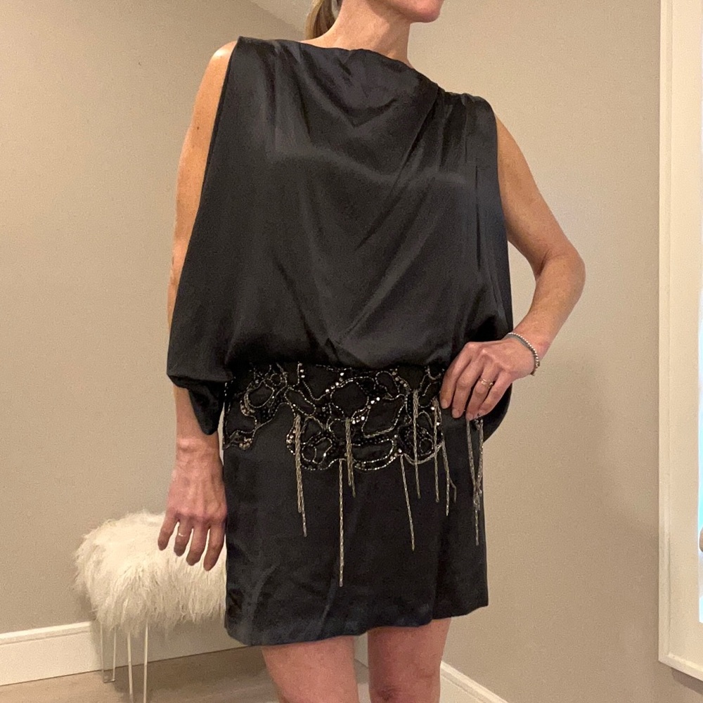 ANTIK BATIK Silk Embroidered, open back Dress